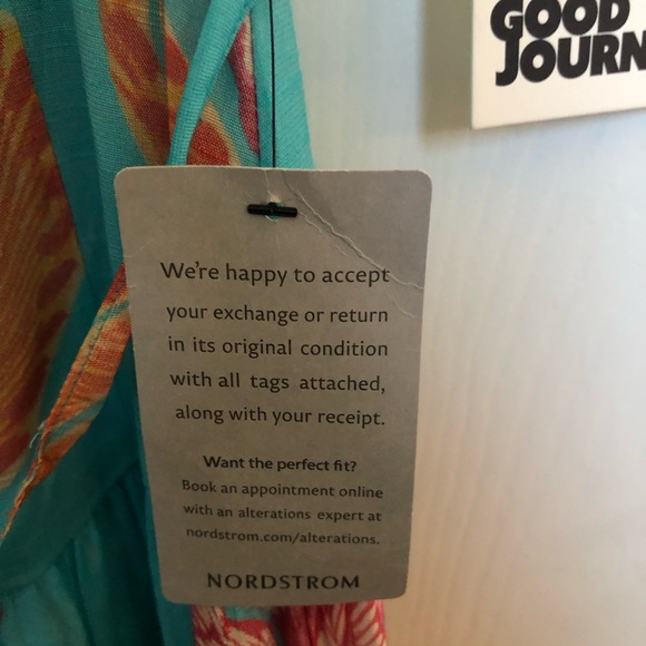 Floral Midi Dress in Blue & Fushia by The Good Journey Sz Small - Picture 9 of 13